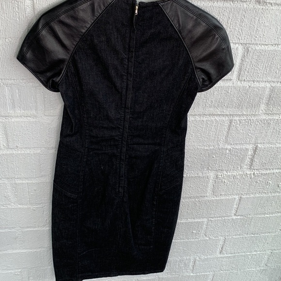 Ralph Lauren Black Label Leather Lamb Denim Stretch Dress sz 6 - Picture 6 of 9